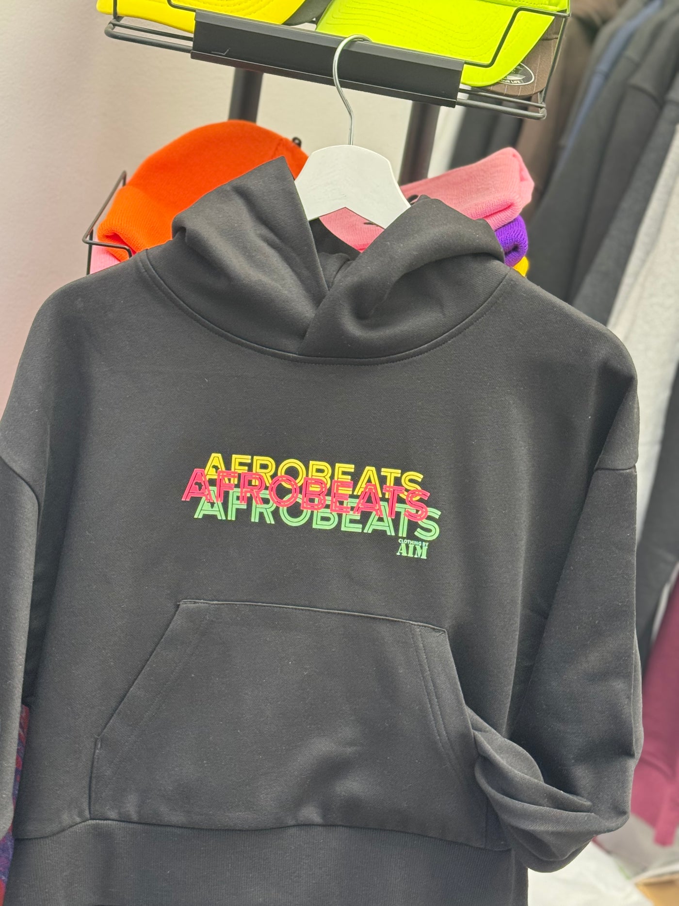 Afrobeats Hoodie - Ladies Cropped Drop Shoulder