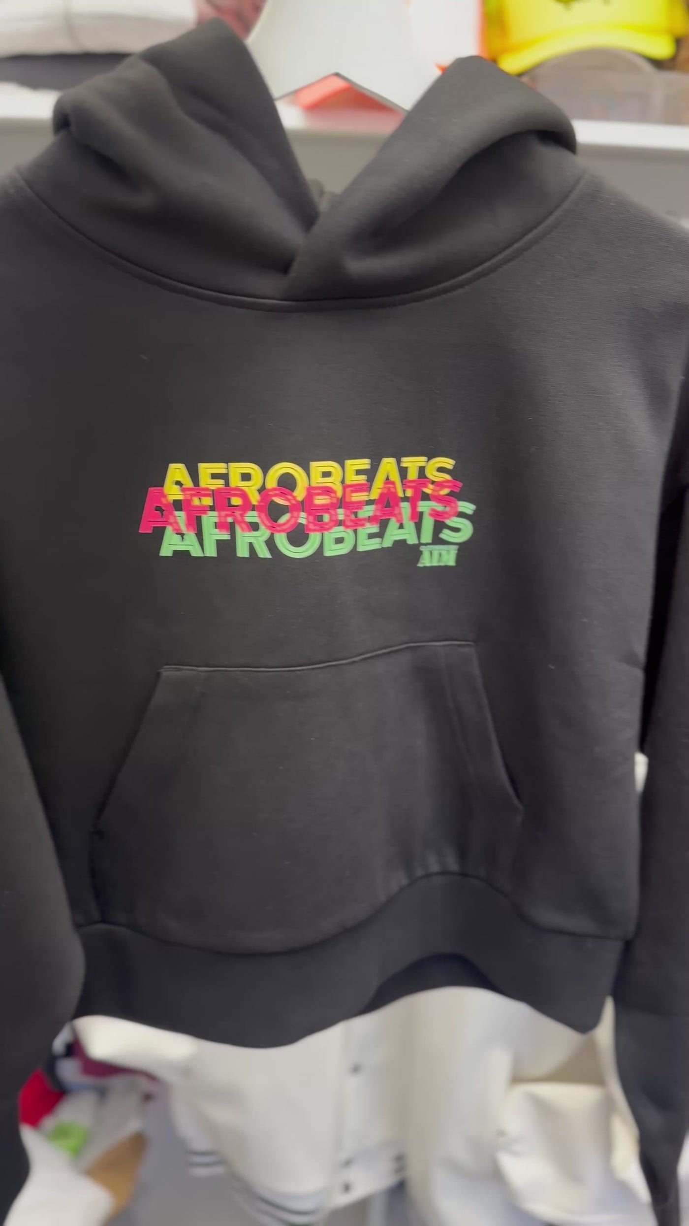 Afrobeats Hoodie - Ladies Cropped Drop Shoulder