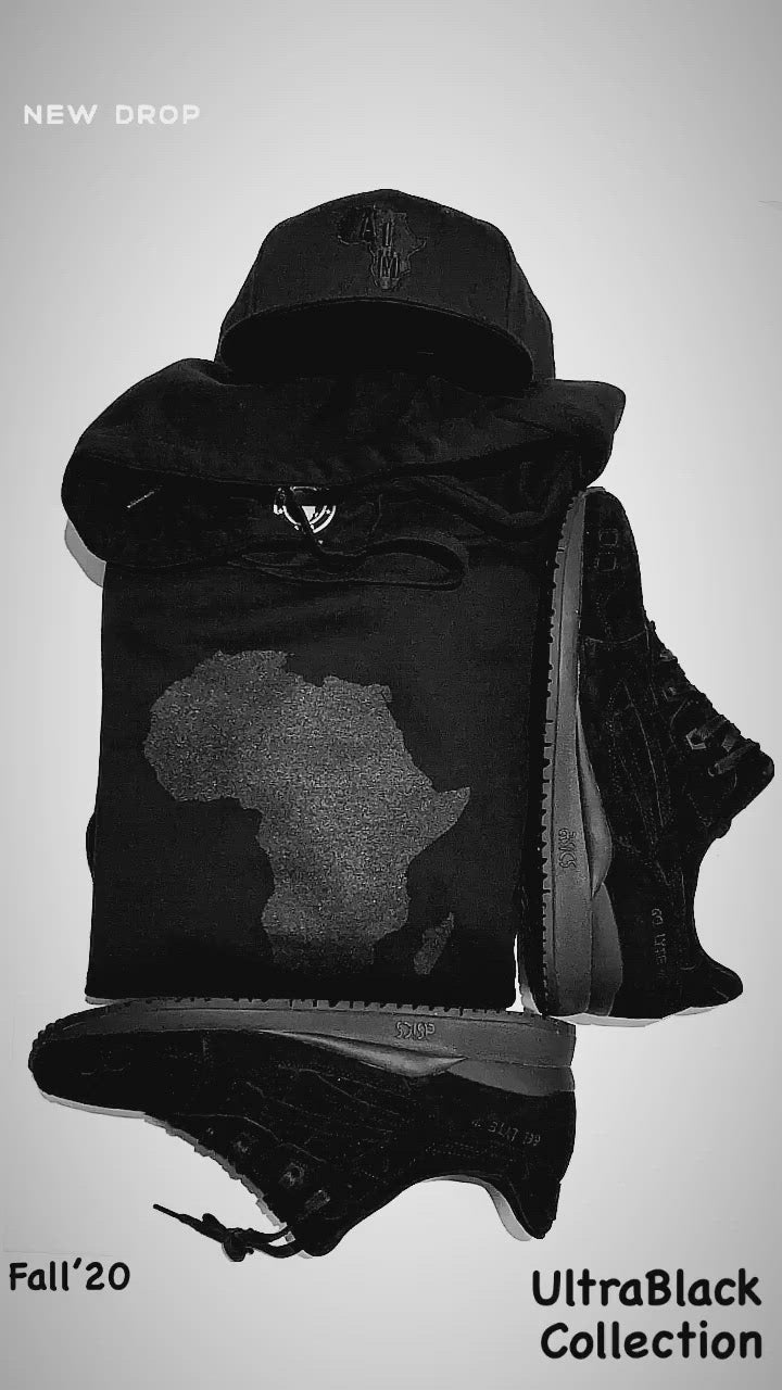 Ultra Black Africa Map Hoodie