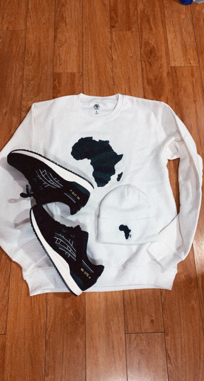 Africa Black Map Crewneck Sweatshirt